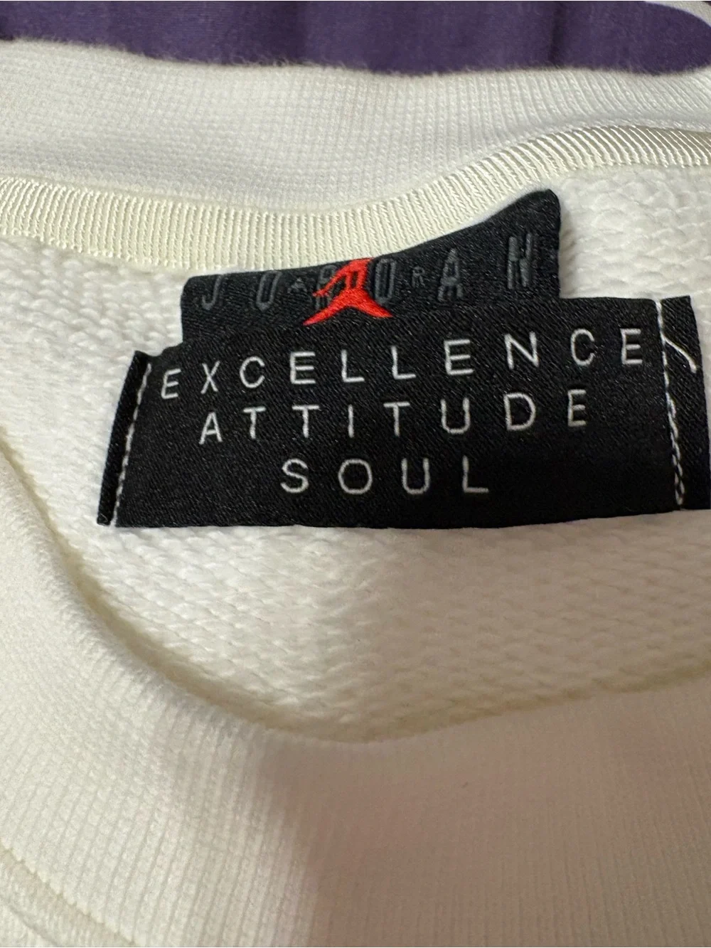 off-white Jordan Wordmark fleece crewneck sweatshirt w clean embroidered chest